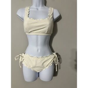 Marysia Palm Springs Top Sz S & Spring Tie Bottom Sz M Bikini Set Coconut NWOT